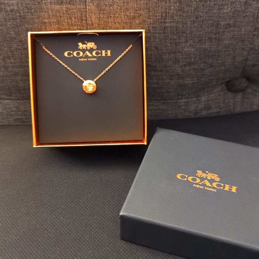 Coach Open Circle Stone Necklace